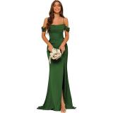 Women's Off Shoulder Mermaid Tight Fitting Bridesmaid Dress Formal Party Evening Gown