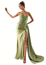 Women's Structured Boned Slim Waist Luxury Evening Gown