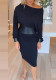 Autumn Women's Fashion Elegant Dress with Belt