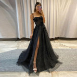 Women's Sexy Long Elegant Black Slim Fit Prom Dress