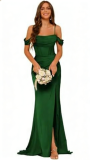 Women's Long Satin Bridesmaid Dress Split Formal Mermaid Evening Gown
