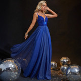 Women sequined halter halter evening dress