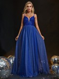 Women sequined halter halter evening dress
