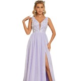 Women sexy V-neck evening dress