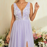 Women sexy V-neck evening dress