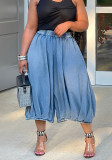 Women Casual Denim Wide-leg cropped Pants