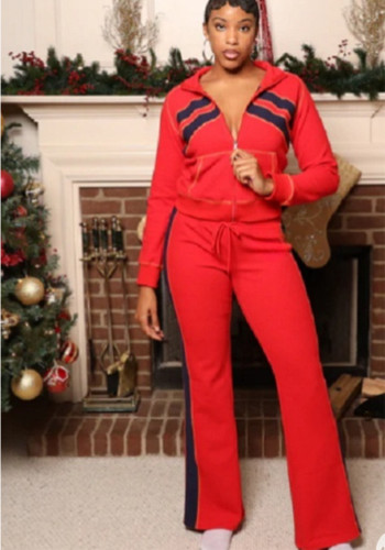 Women Spring/Autumn Casual Top and Pant Two-Piece Set