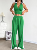 Women Summer Casual Tank Top and Pants Two-Piece Set