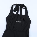 Women Halter Neck Bell Bottom Jumpsuit