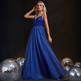 Women sequined halter halter evening dress