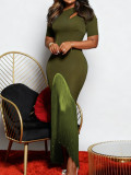 Women Hollow-Out Tassel Patchwork Formal Party Dress