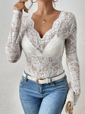 Women Sexy Lace Basic Top