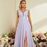 Women sexy V-neck evening dress