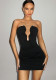 Women Sexy Off-Shoulder Hollow-Out Ruffled Strapless Sleeveless Bodycon Dress