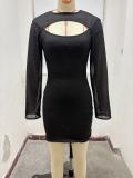 Women Shawl Long Sleeve Dress