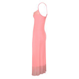 Women Summer Sexy Lace Mesh Spaghetti Strap Summer Sexy Bodycon Dress
