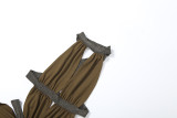 Women's Fall Chic Elegant Sexy Cut-Out Low Back High-Waist Dress