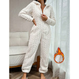 Women's Fall/Winter Coral Fleece Jumpsuit Pajamas