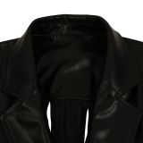 Women's Sexy PU Leather Sleeveless Fringe Vest & Shorts Two-Piece Set