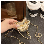 Women's Mini Metallic Lips Shape Coin Purse Clutch Bag