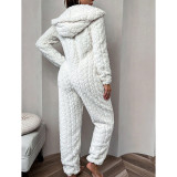 Women's Fall/Winter Coral Fleece Jumpsuit Pajamas