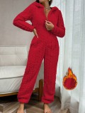 Women's Fall/Winter Coral Fleece Jumpsuit Pajamas