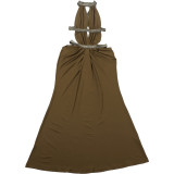 Women's Fall Chic Elegant Sexy Cut-Out Low Back High-Waist Dress
