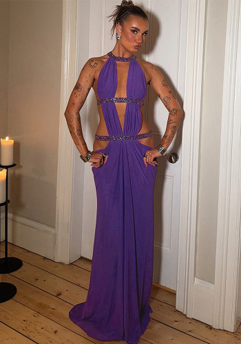 Women's Fall Chic Elegant Sexy Cut-Out Low Back High-Waist Dress