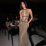 Women's Fall Chic Elegant Sexy Cut-Out Low Back High-Waist Dress