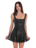 Women's Sequin Strap Sexy Low Back Slim Party Dress