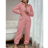 Women's Fall/Winter Coral Fleece Jumpsuit Pajamas