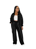 Women Color Block Lined Design Top and Pants Two-Piece Set