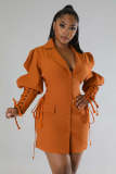 Women Tie-Waist Maxi Blazer Jacket