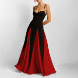 Women Autumn Elegant Bell Bottom Sleeve Solid Dress