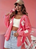 Women Floral Knitting Long-Sleeve Casual Sweater