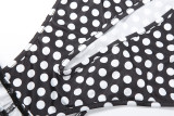 Women Winter Polka Dot Sexy Hollow-Out Bodysuit and Shorts Two-Piece Set