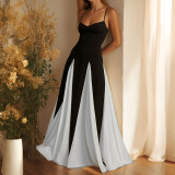 Women Autumn Elegant Bell Bottom Sleeve Solid Dress