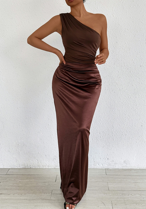 Women autumn Sexy Slash Shoulder Top and Long Skirt Two-piece Set