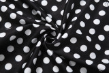Women Winter Color Block Polka Dot Print Sexy Halter Neck Backless Jumpsuit
