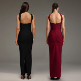 Women Elegant Beaded Strapless Bodycon Dress