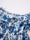 Women Summer Off-Shoulder Floral Off-Shoulder Long-Sleeved Shirt