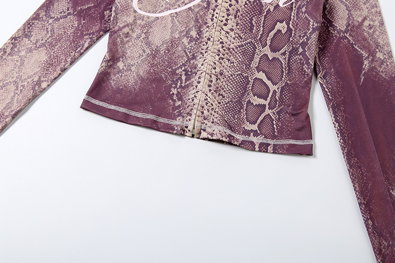 Women Autumn/Winter Top Print Long Pants Two-Piece Set