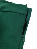 Women V-Neck Pleated Top and Wide-Leg Pants Two-Piece Set