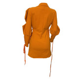 Women Tie-Waist Maxi Blazer Jacket