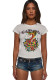 Women Printed Short-Sleeved Crop Top