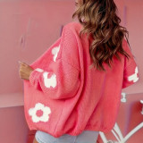 Women Floral Knitting Long-Sleeve Casual Sweater