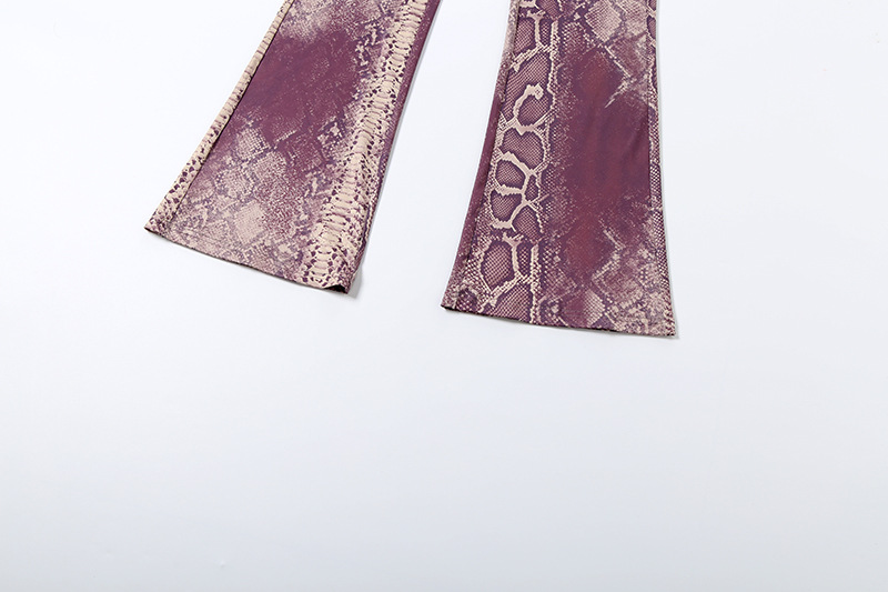 Women Autumn/Winter Top Print Long Pants Two-Piece Set