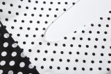 Women Winter Color Block Polka Dot Print Sexy Halter Neck Backless Jumpsuit