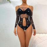 Women Hollow-Out Off-Shoulder Beaded Bikini Sexy Lingerie
