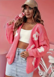 Women Floral Knitting Long-Sleeve Casual Sweater